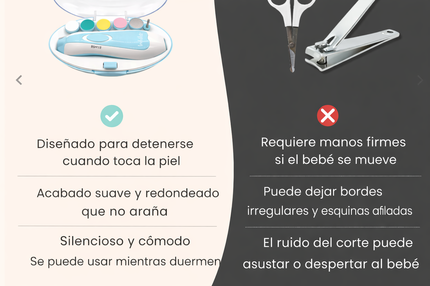 Lima eléctrica para bebé segura y silenciosa
