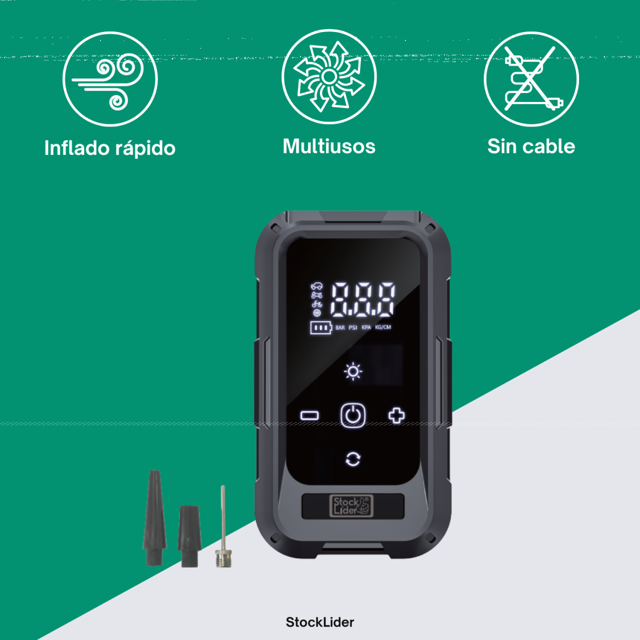 Inflador Digital Portátil 2 en 1